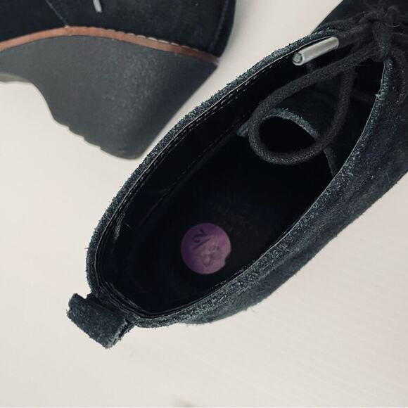 White Mountain Lambert suede leather lace up wedge booties size 8.5 - Picture 12 of 13